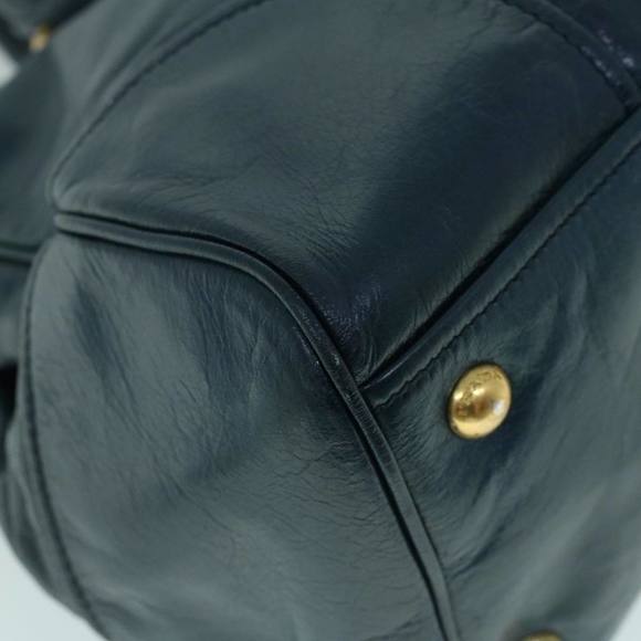 PRADA Hand Bag Leather 2way Navy Auth ac2159 - Picture 16 of 16